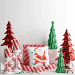 Raz 20" Red Layered Disco Ball Trees Christmas Decoration 4554054