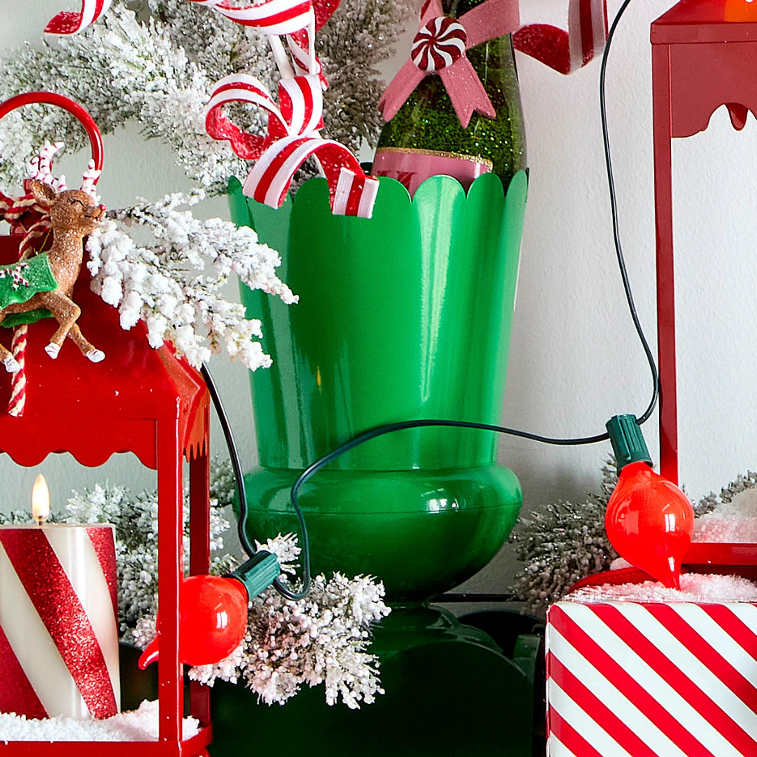 Raz 10" Green Scalloped Urn Christmas Decoration 4559180 3 Raz 10" Green Scalloped Urn Christmas Decoration 4559180