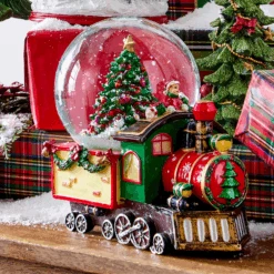 Raz 8.75" Musical Train Water Globe Christmas Decoration 4571357