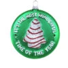 Cody Foster 4" It's The Best Time Of The Year Cake Glass Christmas Ornament GL-1026