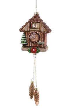 Cody Foster 9.25" Black Forest Cuckoo Clock Glass Christmas Ornament GO-8651