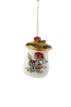 Cody Foster 3.75" Mushroom Cookie Jar Glass Christmas Ornament GO-8983
