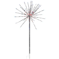 Raz 4' Silver Starburst With Red, White, And Blue LED Lighted Stake L4537005 -The Jolly Christmas Store L4537005 11334.1733944001