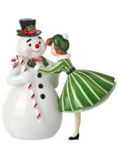 Regency 6.5" Retro Snowman With Lady Christmas Figure MTX73132