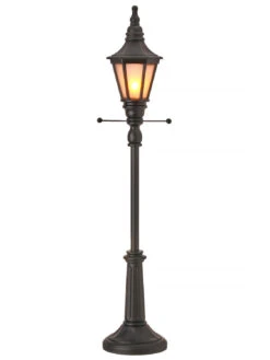 Regency 24" LED Lighted Battery Operated Black Standing Lamp Post MTX74711