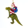 5.25" Noble Gems Santa On Dinosaur Glass Christmas Ornament NBX0064 -The Jolly Christmas Store NBX0064 87311.1653419817