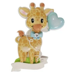 Giraffe Blue Balloon Personalized Christmas Ornament OR2236-M -The Jolly Christmas Store OR2236 M 62555.1654026828