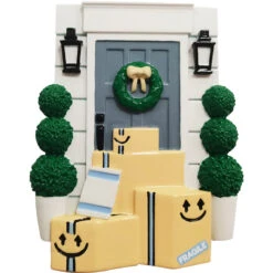 Door With Wreath And Packages Personalized Christmas Ornament OR2299 -The Jolly Christmas Store OR2299 57627.1653591506