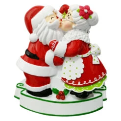 Mr. And Mrs. Claus Kissing Personalized Christmas Ornament OR2391 -The Jolly Christmas Store OR2391 25804.1653495192