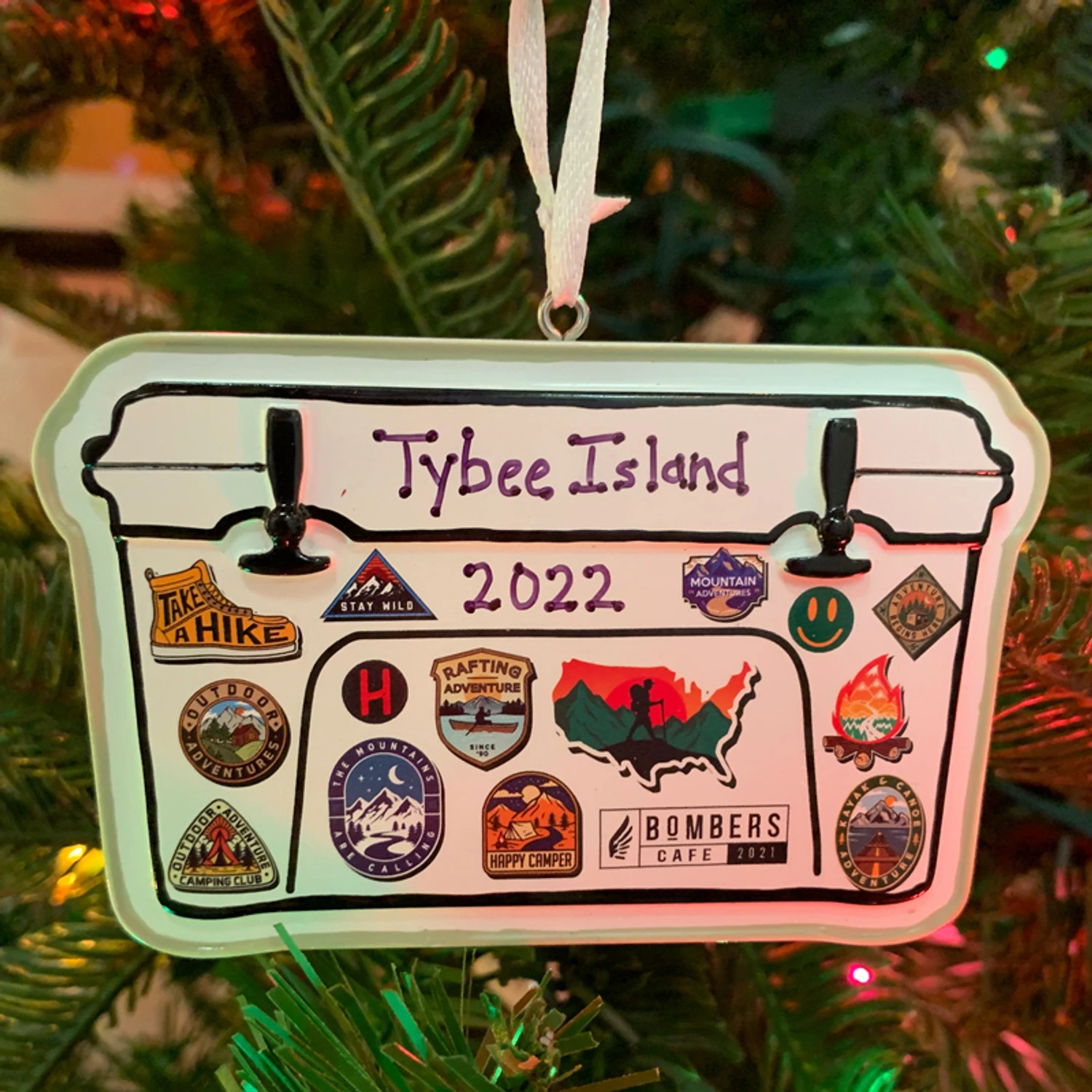 Cooler Travel Camping Personalized Christmas Ornament OR2405 4 Cooler Travel Camping Personalized Christmas Ornament OR2405 - Image 2