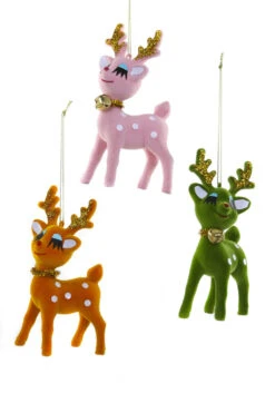 Cody Foster 5" Set Of 3 Cheerful Deer Vintage Inspired Christmas Ornament RO-3324