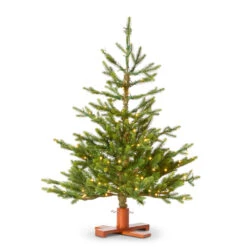 Raz 3' Bavarian Fir Tree With LED Lights Christmas Tree With Wood Stand T4509557