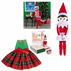 Elf On The Shelf White Girl Scout Elf And Book, Plushee, And Outfit Bundle