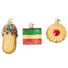 Kurt Adler 2.5" Noble Gems Set Of 3 Italian Cookies Glass Christmas Ornament NB1199 -The Jolly Christmas Store api3wgrim 69223.1746626120