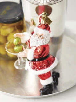 Raz 6" Eric Cortina Just One Drink Santa Glass Christmas Ornament 4153114