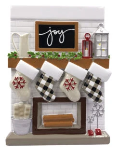 5" Fireplace Mantle Stocking Family Of 4 Personalized Christmas Ornament OR2030-4 -The Jolly Christmas Store api5qi9f5 56433.1664990053