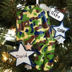 Armed Services Camo Army Uniform Personalized Christmas Ornament