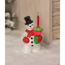 Bethany Lowe Christmas Snowman Figure With Bubble Light LG9866