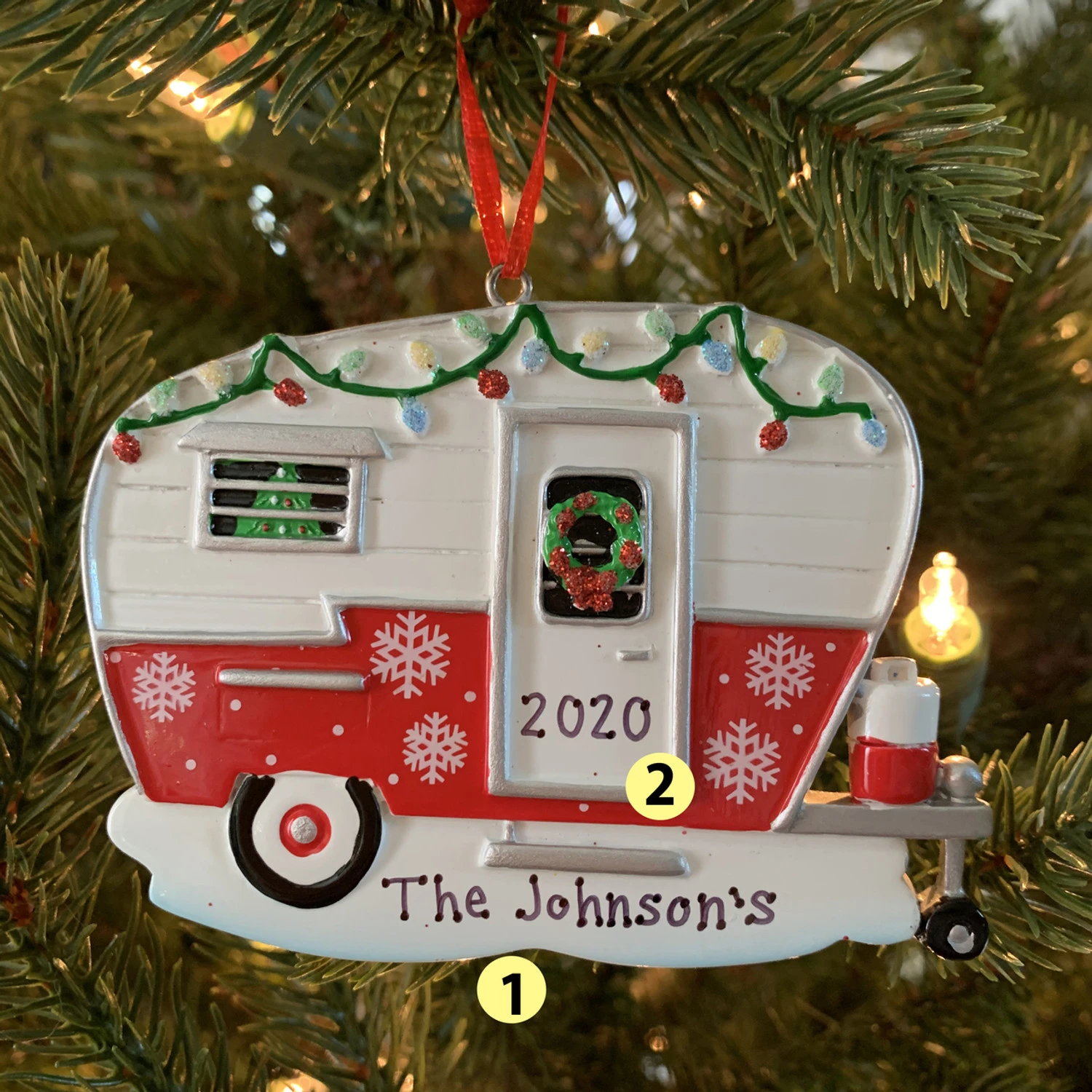 Christmas Camper RV Personalized Christmas Ornament OR1838 3 Christmas Camper RV Personalized Christmas Ornament OR1838