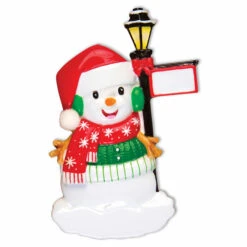 Snowman Standing By A Light Post Personalized Christmas Ornament -The Jolly Christmas Store apikdebyx 34813.1646091882