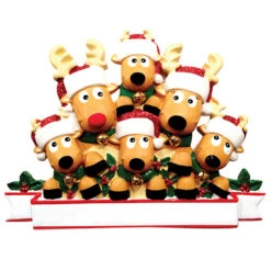 Reindeer Family Of 6 Personalized Christmas Ornament -The Jolly Christmas Store apimciz7j 85586.1646091886