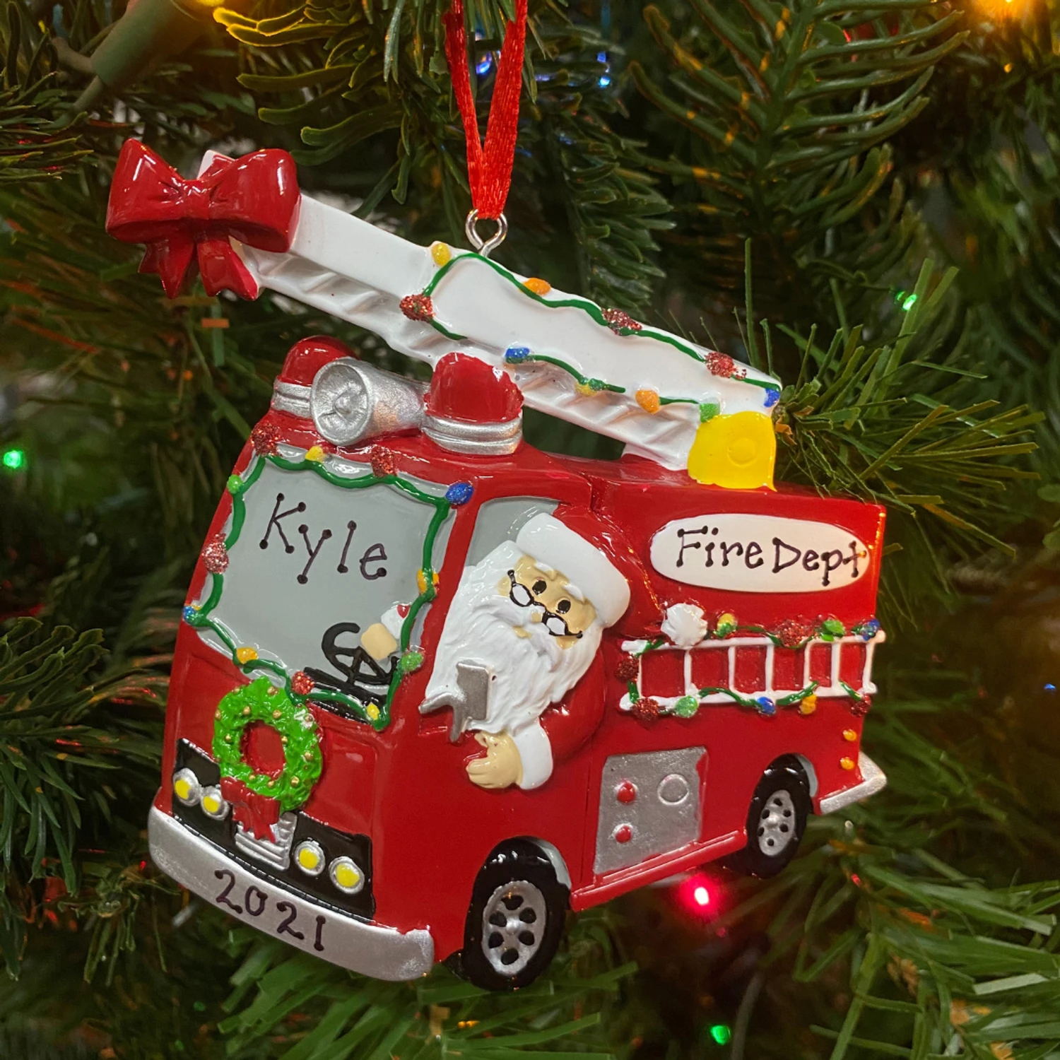 Christmas Parade Fire Truck Personalized Christmas Ornament OR1583 4 Christmas Parade Fire Truck Personalized Christmas Ornament OR1583 - Image 2