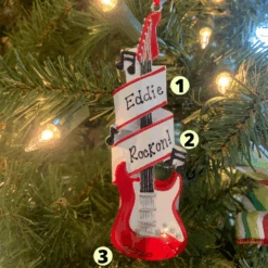 Red Electric Guitar Personalized Christmas Ornament OR1966