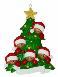 African American Christmas Tree Family Of 5 Personalized Christmas Ornament AA827-5 -The Jolly Christmas Store apishnauw 35894.1646091902