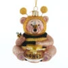 4.25" Noble Gems Bee Honey Bear Glass Christmas Ornament NBX0020 -The Jolly Christmas Store apiukii5o 67384.1646091880
