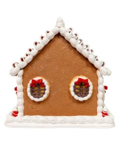 Kurt Adler 9" Battery Operated Gingerbread House With Santa & Ribbon Candy Roof Christmas Decoration GBJ0059 -The Jolly Christmas Store gbj0059 02 67376.1746135338