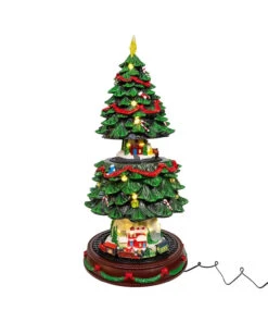 Kurt Adler Animated Musical Turning Christmas Tree Tabletop Decoration JEL1333 -The Jolly Christmas Store jel1333 01 57725.1746472799