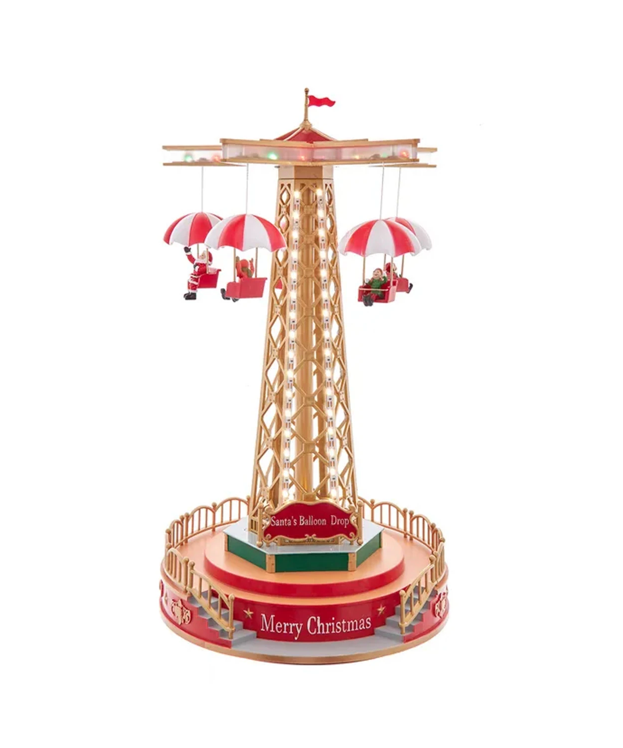 Kurt Adler LED Lighted Musical Santa Balloon Drop Table Piece Christmas Decoration JEL1336 3 Kurt Adler LED Lighted Musical Santa Balloon Drop Table Piece Christmas Decoration JEL1336