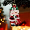 Kurt Adler 5" Noble Gems Mr And Mrs Santa Under The Mistletoe Glass Christmas Ornament NB1787 -The Jolly Christmas Store nb1787 50 43498.1746475397