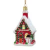 Kurt Adler 4.25" Noble Gems Red Gingerbread House Glass Christmas Ornament NBX0130 -The Jolly Christmas Store nbx0130 44238.1722536249
