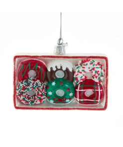 Kurt Adler 4.5" Noble Gems Donuts Glass Christmas Ornament NBX0144