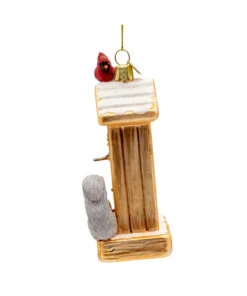 Kurt Adler 5" Noble Gems Bird Feeder Glass Christmas Ornament NBX0147 -The Jolly Christmas Store nbx0147 03 99165.1746536082