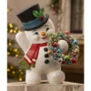 Bethany Lowe 17.25" Large Snowman With Wreath Vintage Inspired Christmas Figure TJ3321 -The Jolly Christmas Store tj3321 lg 36549.1719513996